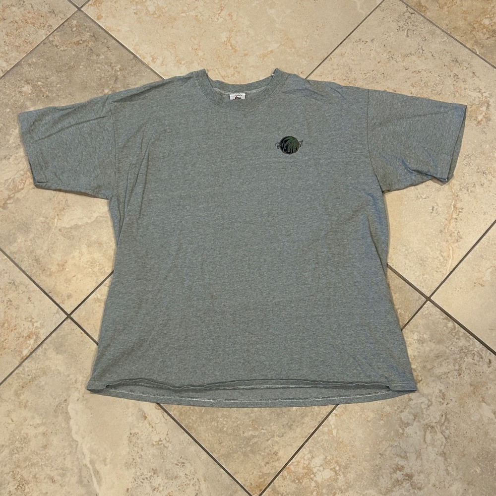 Vintage Rainforest Cafe Shirt Men XL Grey Stripe Graphic Tee Cotton Souvenir USA